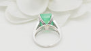 Bague 54 Bague or blanc, Emeraude 7cts de Colombie et diamants 58 Facettes 32632