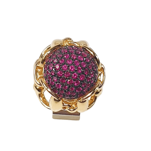 Bague 52 GUCCI - Bague cocktail or jaune et rubis 58 Facettes 167555J8L208060