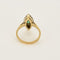 Bague 54 Bague marquise en or jaune et or blanc, émeraude et diamants 58 Facettes B250584