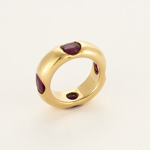 Bague 47,5 FRED - Bague jonc en or jaune et rubis 58 Facettes BIA1118X2