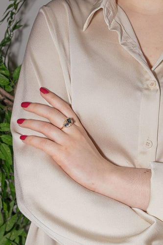 Bague 56 Bague Or jaune Saphir, Diamant 58 Facettes 4002854CN