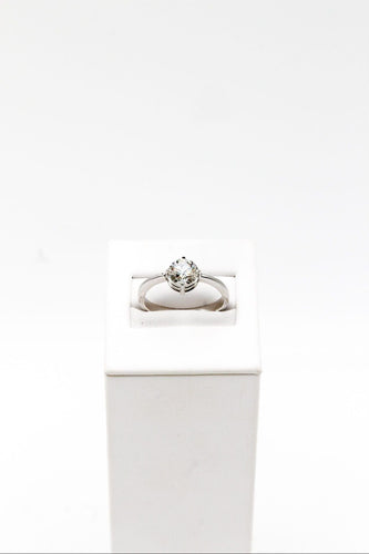 Bague 56 Solitaire or blanc et diamant 58 Facettes 240214