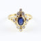 Bague 53 Bague vintage en or jaune 18 carats sertie d'un saphir et de diamants 58 Facettes 131455C