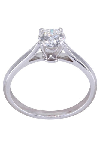 Bague 52 Solitaire or blanc diamant 58 Facettes 093321