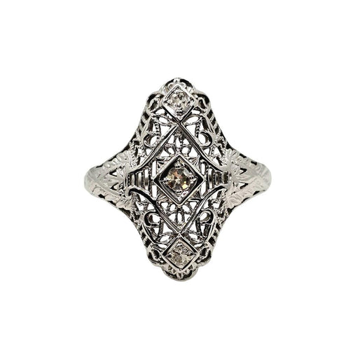 Bague 55.5 Bague or blanc diamants 58 Facettes 573