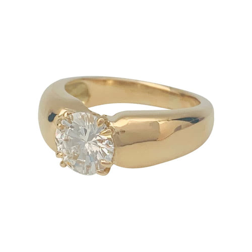 Bague 52 Bague jonc or jaune, diamant. 58 Facettes 32198