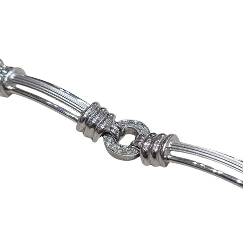 Bracelet Bracelet en or blanc 18k et diamants taille brillante 58 Facettes P13