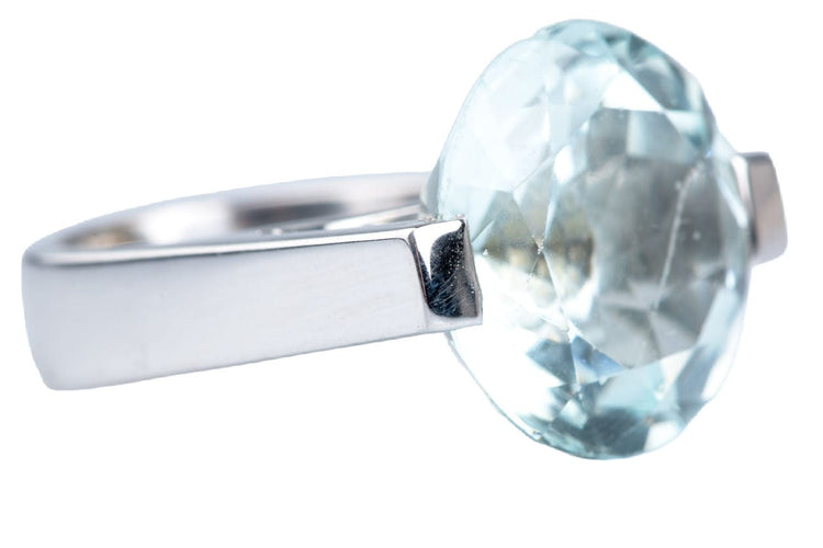 Bague 52 Bague Or blanc 12.69ct Aigue-marine 58 Facettes BGDTSOC379-107