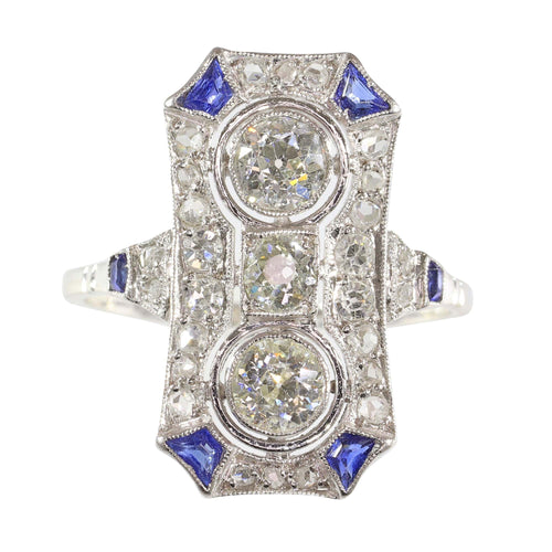 Bague 55 Héritage de demain : une bague de fiançailles en diamant Art déco des années 1920 58 Facettes 16342-0163