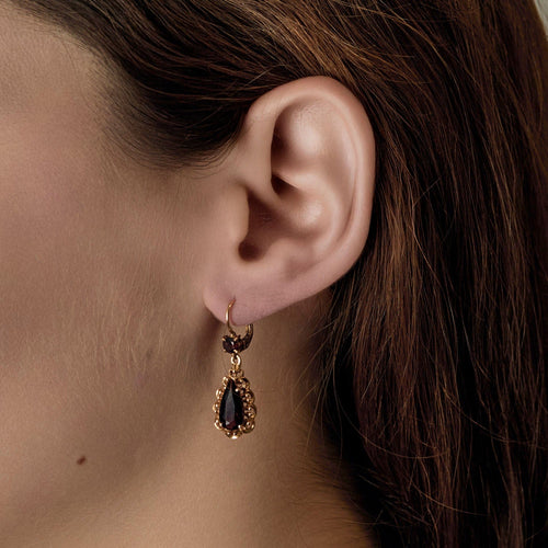 Boucles d'oreilles Boucles d'oreilles en Or jaune 18k Almandines 58 Facettes PER0439X2