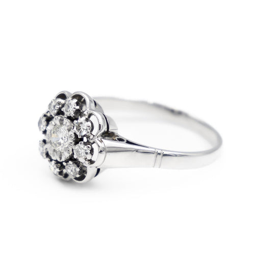 Bague 64 Bague Marguerite Or blanc Diamant 58 Facettes 1720542CN
