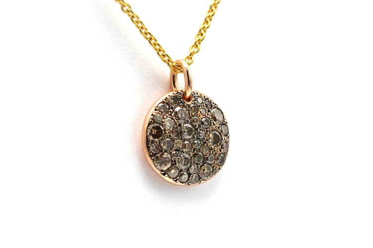 Pendentif Pomellato - Pendentif contemporain en or rose 18k serti de diamants cognac 58 Facettes DEP-BLAN