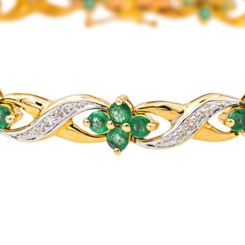Bracelet Bracelet  Or jaune, Or blanc Emeraude, Diamant 58 Facettes 4292749CN