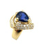 Bague 52 Bague Vintage or jaune 18K, saphir et diamants 58 Facettes