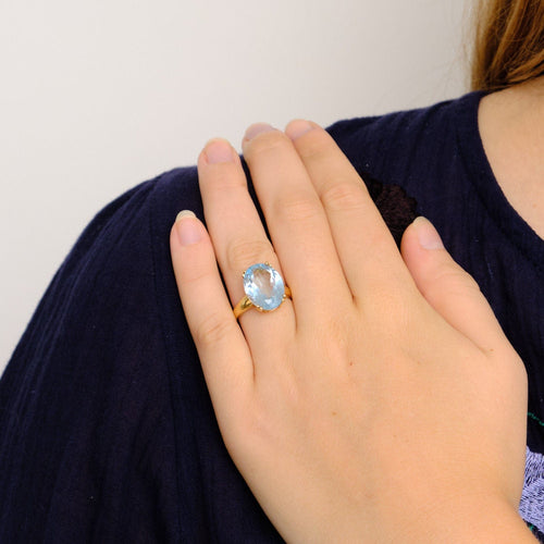 Bague 53 Bague Topaze Or Jaune 58 Facettes