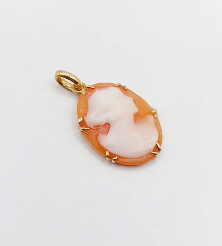 Pendentif Pendentif vintage or 18k camée coquille 58 Facettes A05882