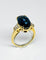 Bague 51 Bague en or jaune ornée d'un saphir naturel de 6,72 carats et de diamants taille trapèze 58 Facettes E20