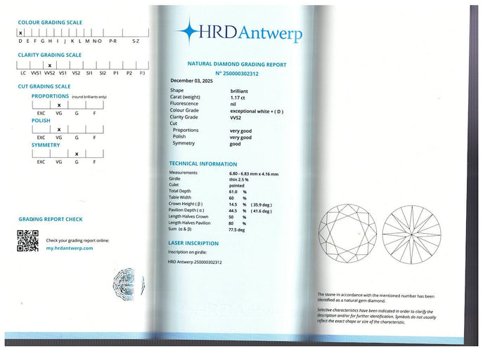 Bague 53,5 Solitaire Diamant – Or Jaune 18k – Diamant Central 1,17 ct D-VVS2 + 0,31 ct G-VS – Taille 53,5 58 Facettes FB11110 / FB11202