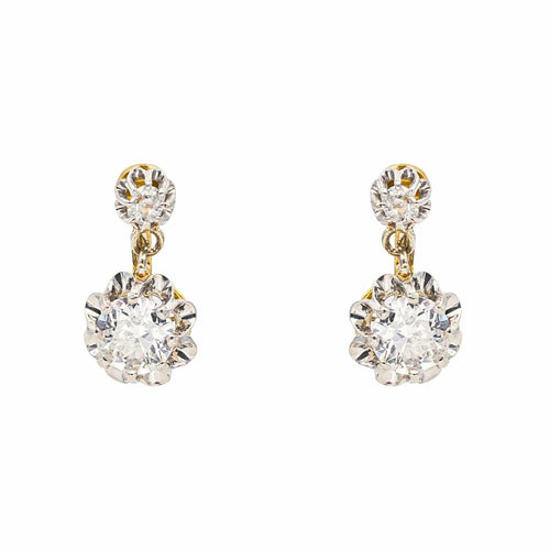 Boucles d'oreilles Boucles d'oreilles Dormeuses Or jaune, Platine Diamant 58 Facettes 4745028CN