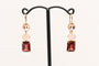 Boucles d'oreilles Earrings Morganite, Agate Grise And Grenat Rose Gold 18 Carats 58 Facettes