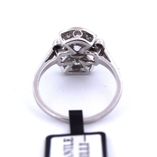 Bague 56 BAGUE EN OR BLANC AVEC DIAMANTS 58 Facettes