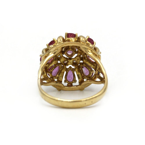 Bague 55 Bague - Or jaune, saphirs rose et diamants 58 Facettes 1214