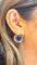 Boucles d'oreilles parure 4 pièces en or jaune 18 carats , saphirs et chrysobéryls bleus oeil de chat 58 Facettes