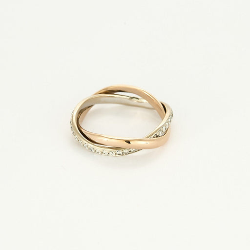 Bague 53 Bague Poiray "Tresse" en or rose & or blanc diamants 58 Facettes