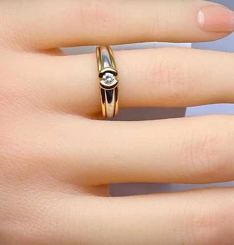 Bague 50 Bague solitaire 2 ors 18 carats et diamants 58 Facettes AB556