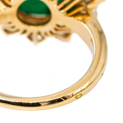 Bague 51 Bague Marguerite Or jaune Emeraude, Diamant 58 Facettes 3046564CN