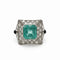 Bague 58 Bague en or blanc, émeraude et diamants de style Art déco vintage 58 Facettes 50378