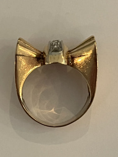 Bague Papillon Or Jaune Diamants Années 1940