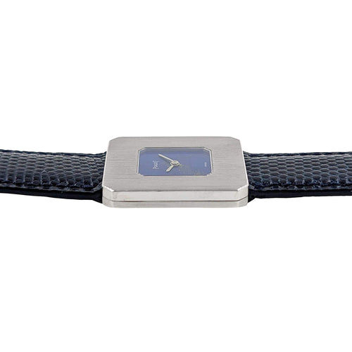 Montre Piaget Protocole RARE Piaget 99042 Lapis Lazuli Dial Protocole Ultra Thin Rectangular Serviced White Gold 58 Facettes
