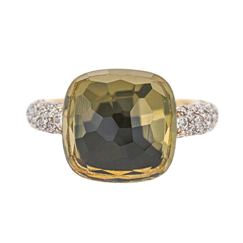Bague 52 Pomellato Bague Nudo Or rose Prasiolite, Diamant 58 Facettes 4174060RV