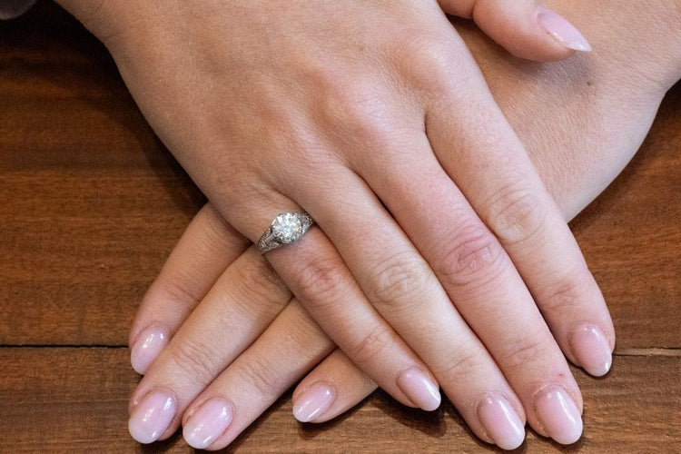 Bague 46 Bague ancienne en or blanc et diamants taille ancienne 58 Facettes 11618