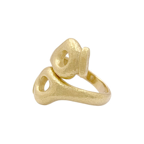 Bague 56 Bague Lalaounis, « Mesopotamia » en or jaune martelée. 58 Facettes 34908