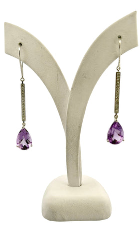 Boucles d'oreilles Boucles d’oreilles pendantes or blanc et pierres naturelles 58 Facettes