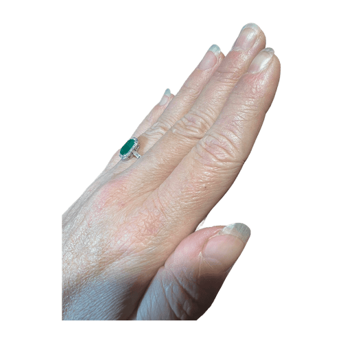 Bague 53 Bague Art Déco Émeraude 1.60 ct diamants 58 Facettes