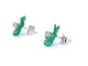 Boucles d'oreilles Boucles d'oreilles en or blanc 0,18 carat avec fleur précieuse verte et gros diamants 58 Facettes 2258