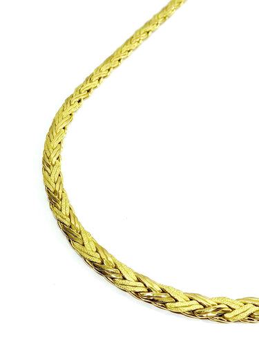 Collier Or jaune Lisse et Sablé