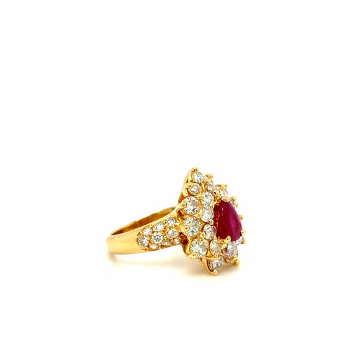 Bague 49 Bague or jaune rubis et diamants 58 Facettes 1.0000334/1