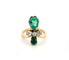 Bague 50 Bague vintage en or jaune ornée d'émeraudes colombiennes et de diamants 58 Facettes