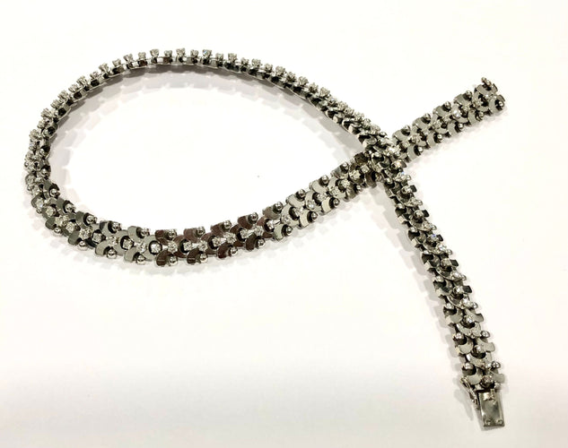 Collier Collier articulé or blanc et diamants 1960 58 Facettes