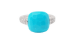 Bague 48 Bague Pomellato Capri en or blanc, Turquoise et diamants 58 Facettes 32770