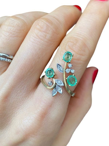 Bague 53 Bague végétale or jaune et blanc 58 Facettes