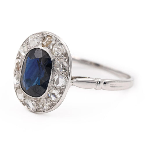 Bague 56 Bague Pompadour Or blanc Saphir, Diamant 58 Facettes 2282564CN