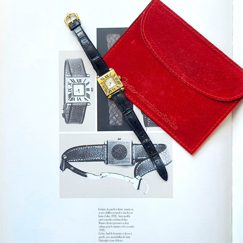 Montre Rare! - CARTIER - Quadrant Blue Enamel watch 58 Facettes