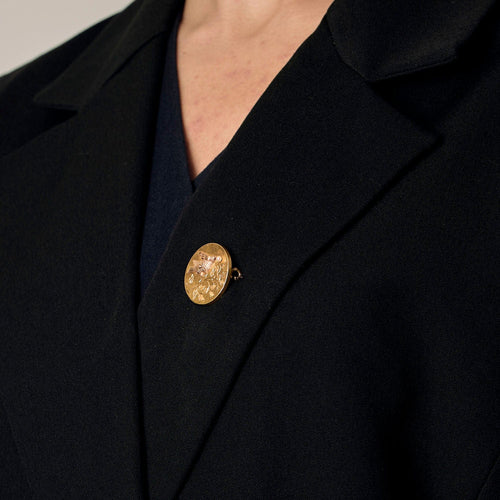 Broche Broche "Oiseau" en or jaune, or rose et perle blanche 58 Facettes PAL3445