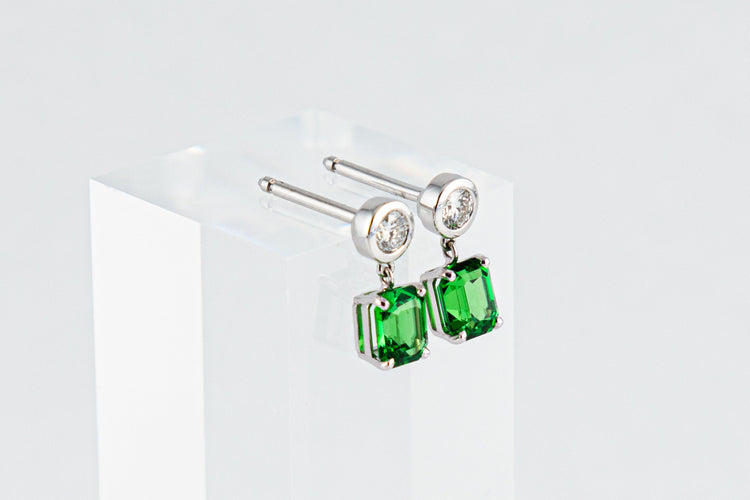 Boucles d'oreilles Pendants d'oreilles grenat tsavorite 58 Facettes 196349