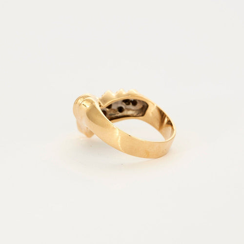 Bague 54 Bague aigrette en or jaune sertis de diamants 58 Facettes GS2